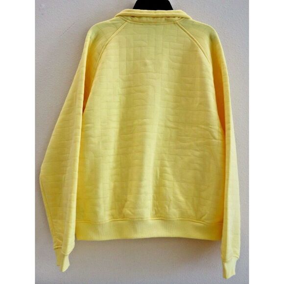 The North Face Women's Sz Large Yellow Longs Peak Quilted 1/4 Zip Jacket $139 - Picture 3 of 9